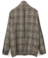 Loop Tweed Check Track Jacket - BROWN