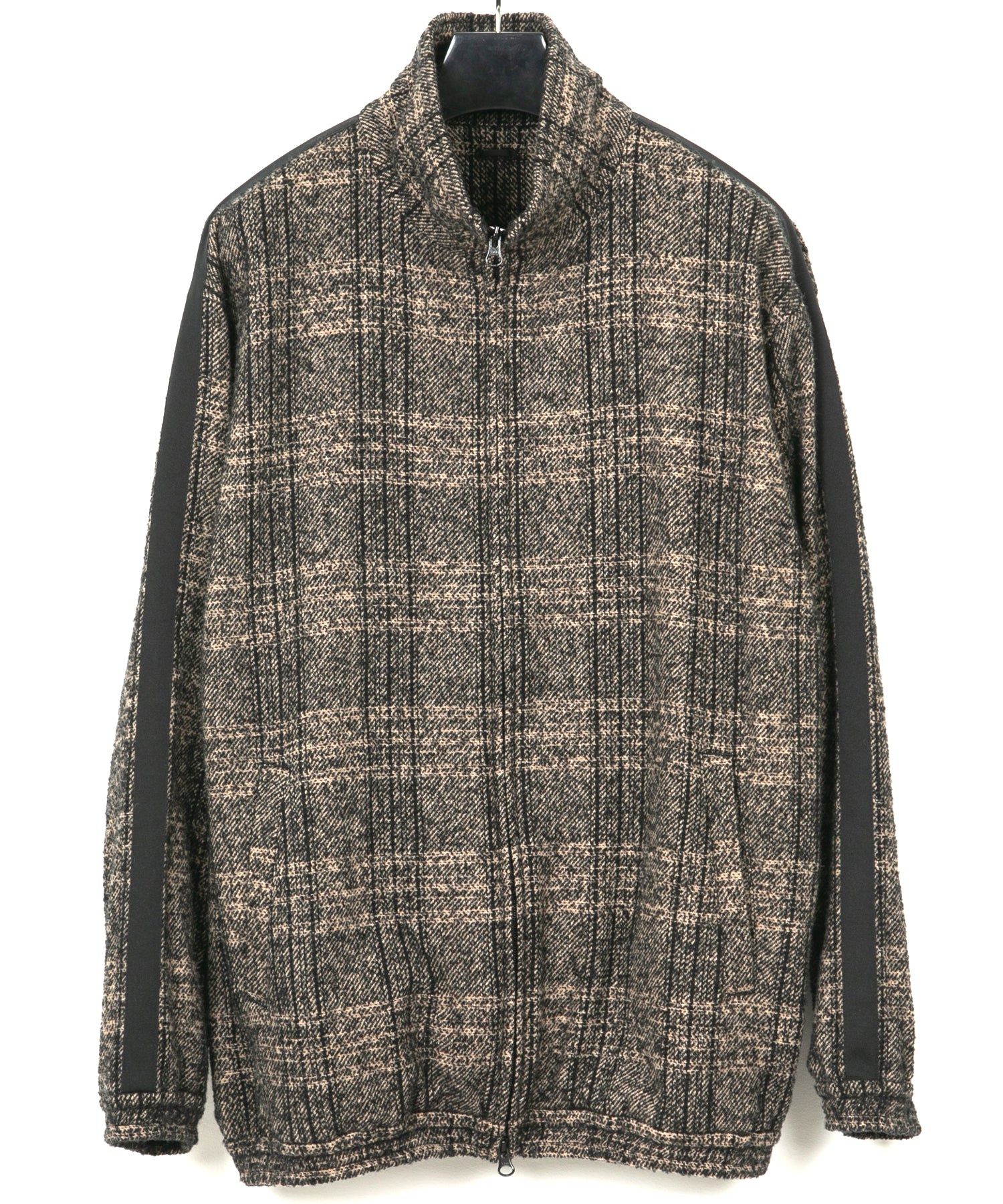 Load image into Gallery viewer, Loop Tweed Check Track Jacket - BROWN