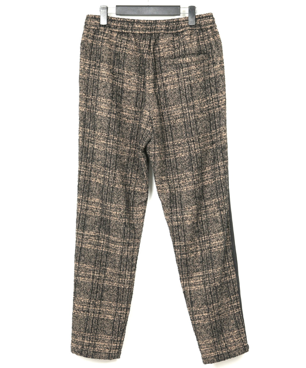 ループ ツィード チェック トラック テーパードパンツ - BROWN