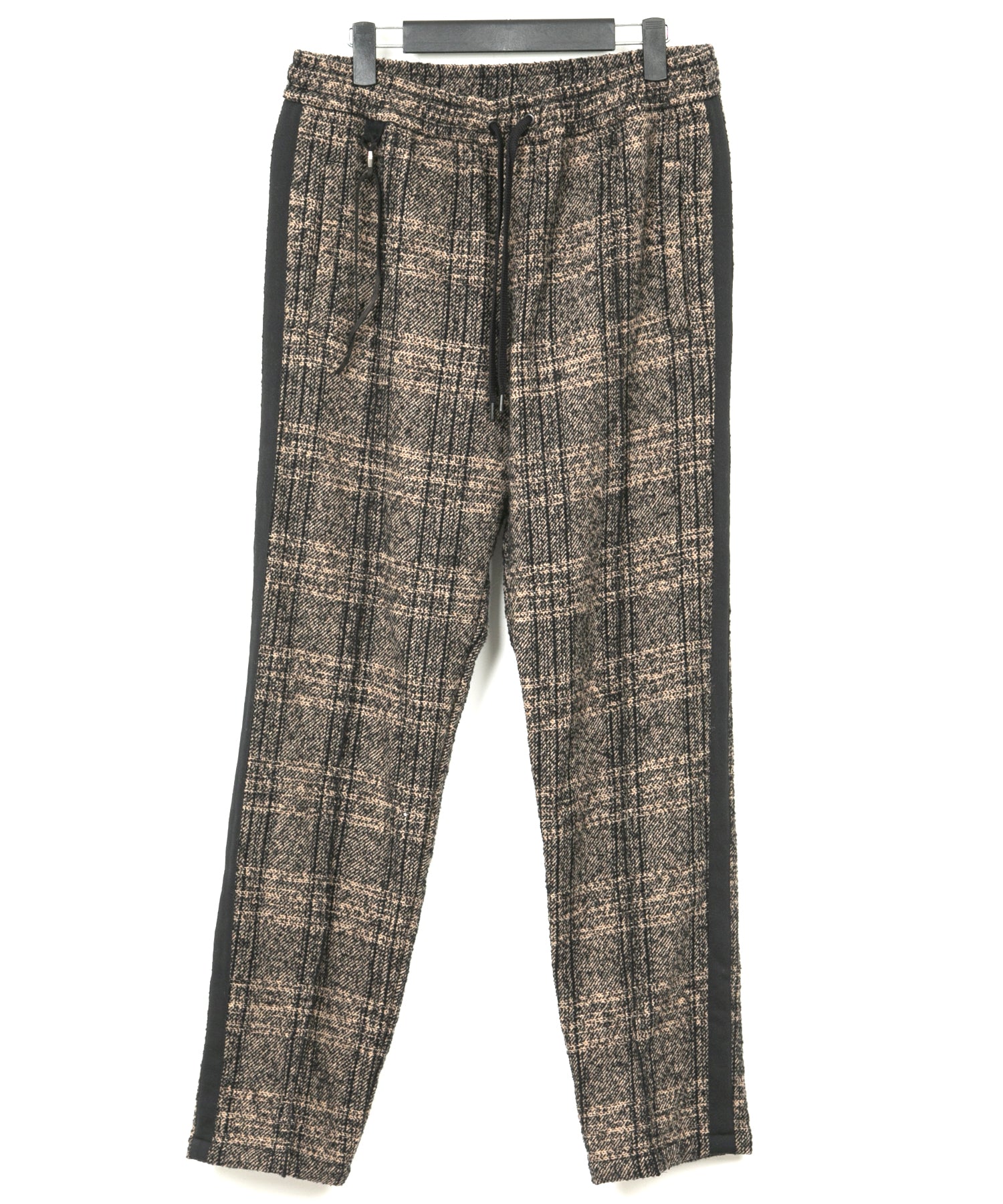 checked tapered track pants