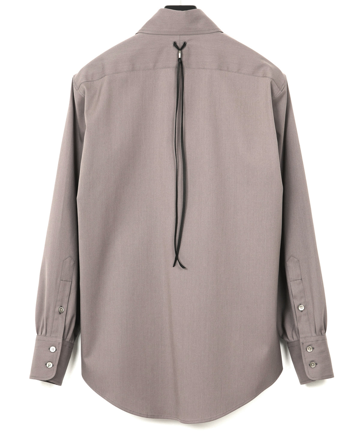 コットンポリ プレーン ウィーブ L/S シャツ - GRAY