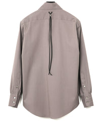 コットンポリ プレーン ウィーブ L/S シャツ - GRAY