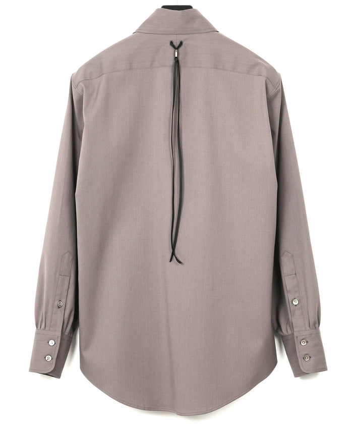 コットンポリ プレーン ウィーブ L/S シャツ - GRAY