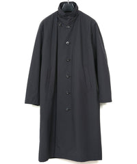 スリーレイヤー 防水 タスランタフタ バイカーロングコート - BLACK