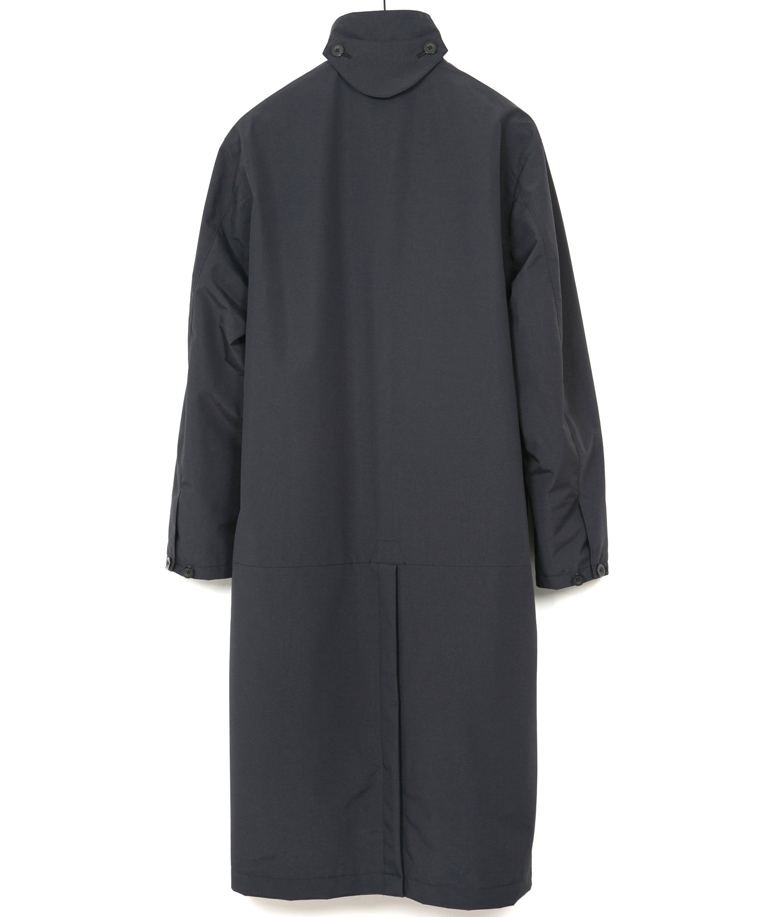 スリーレイヤー 防水 タスランタフタ バイカーロングコート - BLACK