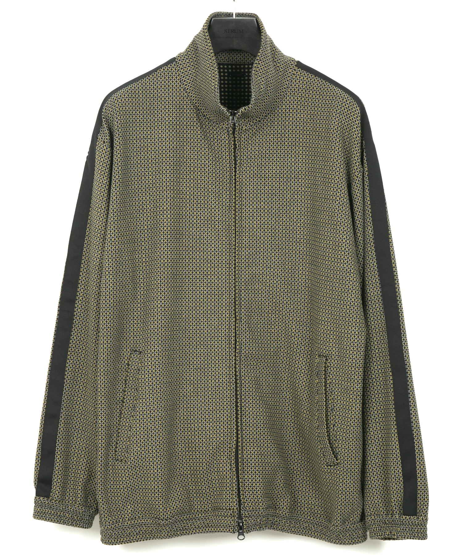 ポリ レーヨン ストレッチ ドビー トラックジャケット - YELLOW × NAVY
