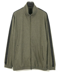 ポリ レーヨン ストレッチ ドビー トラックジャケット - YELLOW × NAVY