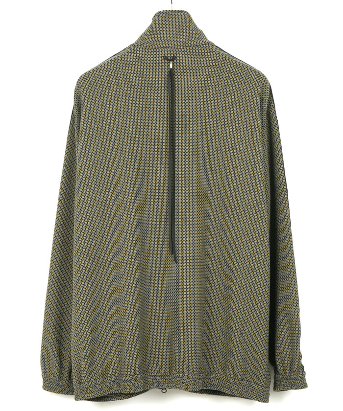 ポリ レーヨン ストレッチ ドビー トラックジャケット - YELLOW × NAVY