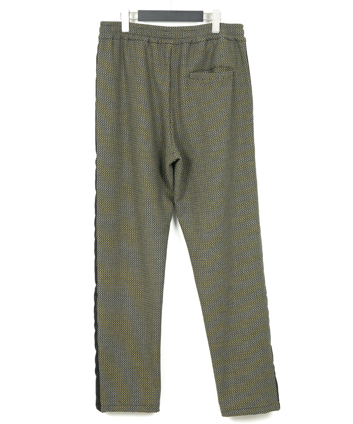 ポリ レーヨン ストレッチ ドビー トラック テーパードパンツ - YELLOW × NAVY