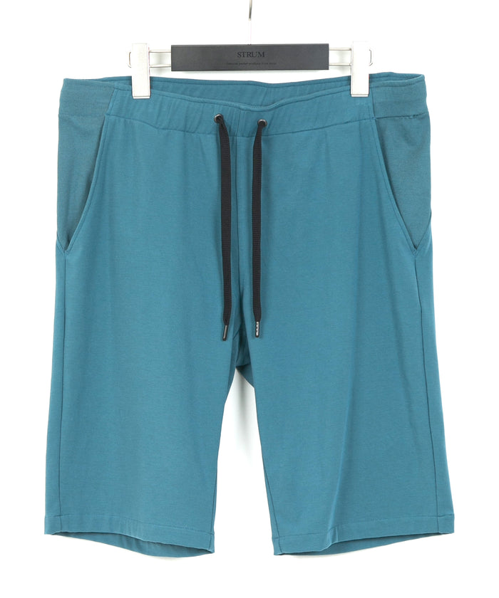 コットンナイロン ストレッチ ジャージ ショートパンツ - TURQUOISE