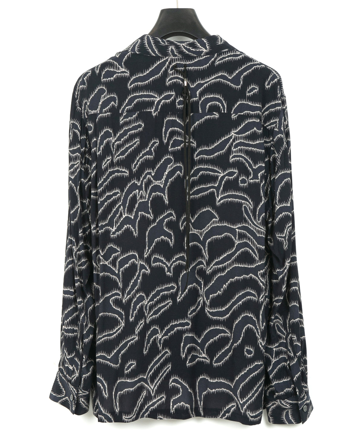 Cupra Rayon Printed L/S Open Collar Shirt - NAVY
