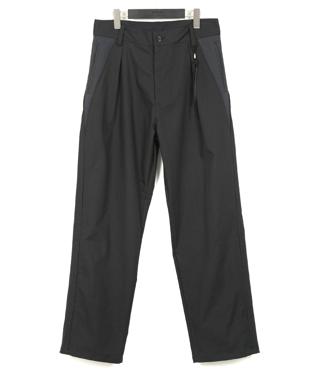 スパンポリ ストレッチ ツイール ピストル パンツ - BLACK × GRAY