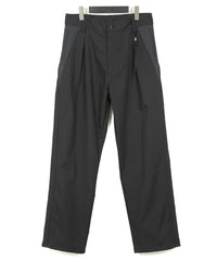 スパンポリ ストレッチ ツイール ピストル パンツ - BLACK × GRAY