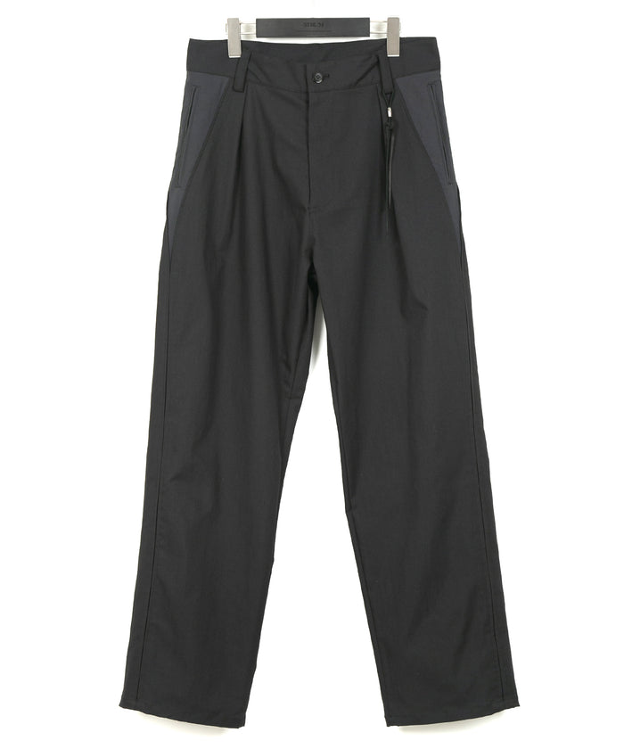 スパンポリ ストレッチ ツイール ピストル パンツ - BLACK × GRAY