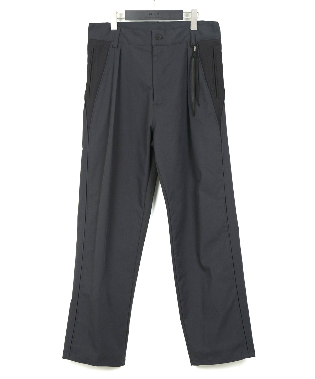 スパンポリ ストレッチ ツイール ピストル パンツ - GRAY × BLACK