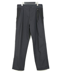 スパンポリ ストレッチ ツイール ピストル パンツ - GRAY × BLACK