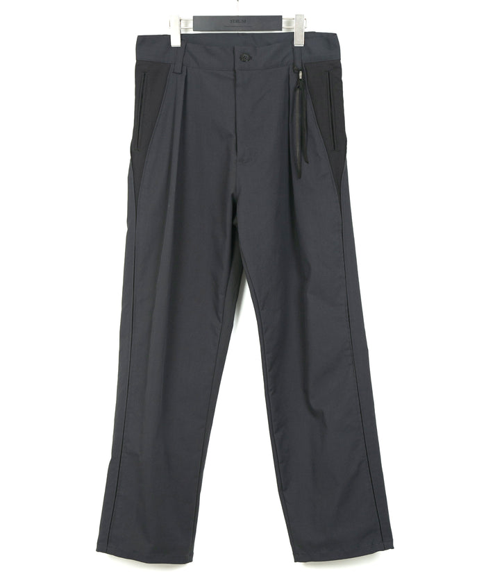 スパンポリ ストレッチ ツイール ピストル パンツ - GRAY × BLACK