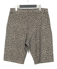 ナイロン コットン 二浴染め レオパード ジャガード ショートパンツ - BROWN