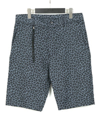 Nylon Cotton Two-Bath Dyed Leopard Jacquard Shorts - GRAY