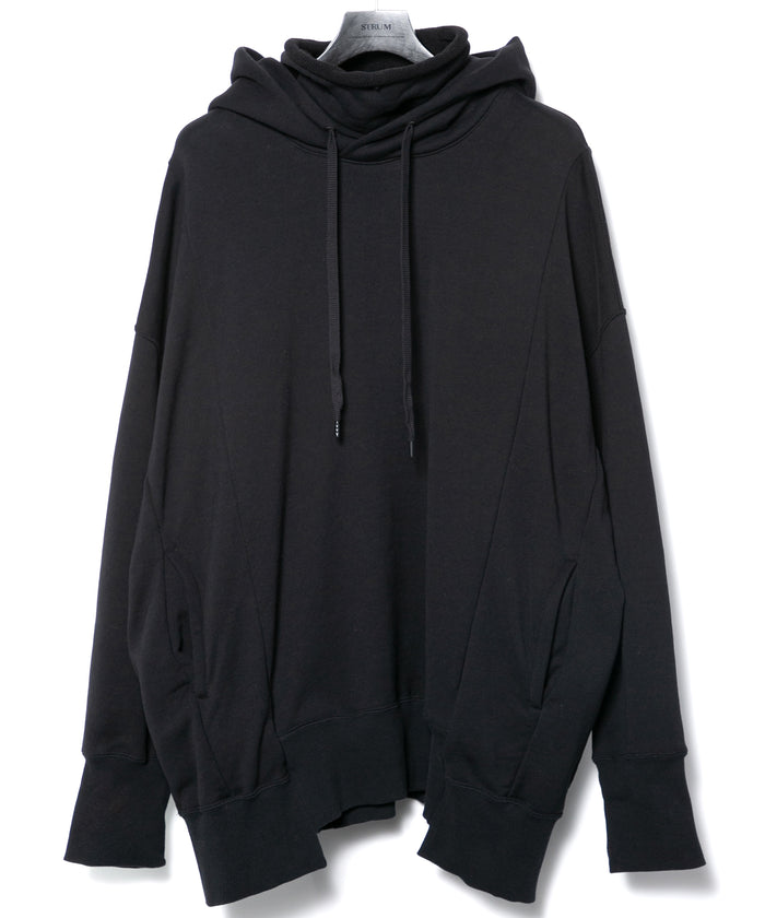 強撚糸 ヘビー フレンチ テリー オーバーサイズ フーディー - BLACK