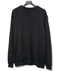 Hard Twist Yarn Heavy Pile Crew Neck Sweatshirt - BLACK