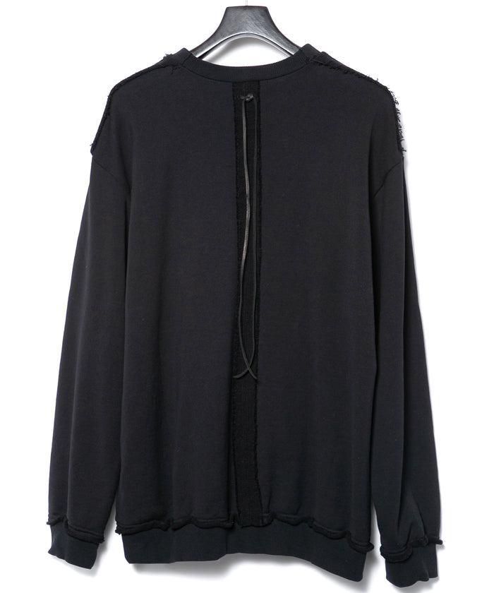 強撚糸 ヘビー フレンチ テリー クルーネック L/S スエット - BLACK