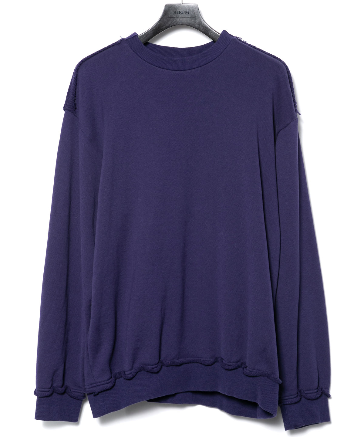 Hard Twist Yarn Heavy Pile Crew Neck Sweatshirt - PURPLE