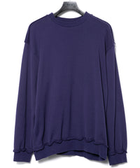 Hard Twist Yarn Heavy Pile Crew Neck Sweatshirt - PURPLE
