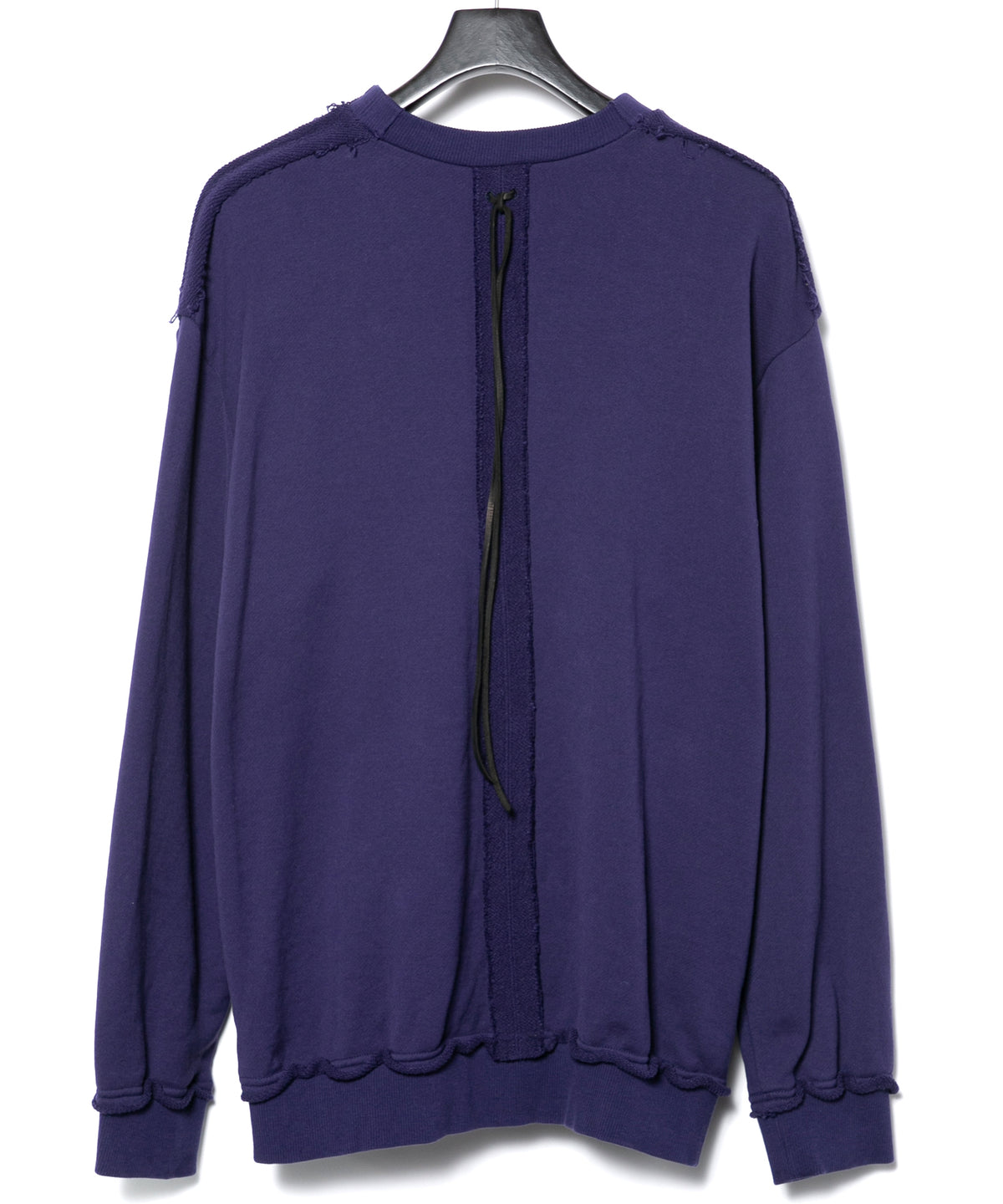 Hard Twist Yarn Heavy Pile Crew Neck Sweatshirt - PURPLE