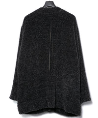 アルパカ ナイロン ドビー シャギー加工 ミドルカーディガン - BLACK