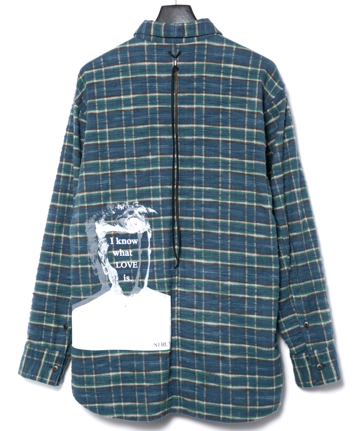 Printed Vintage Brushed Check Twill Shirts - BLUE