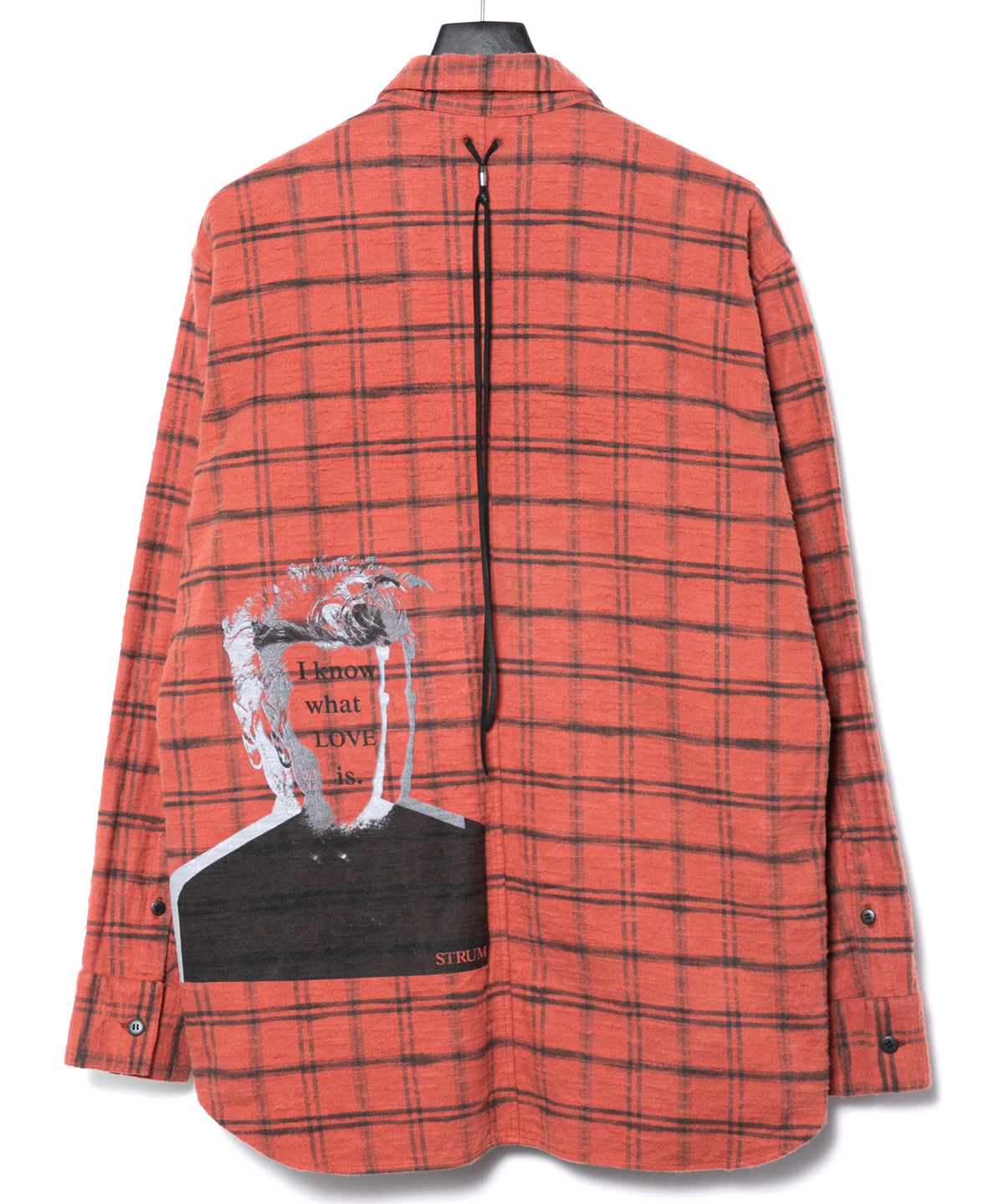 Printed Vintage Brushed Check Twill Shirts - RED