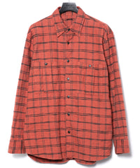 Vintage Brushed Check Twill Shirts - RED