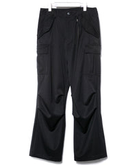 高密度 ウール ポリエチレン ウォッシャブル ツイル カーゴパンツ - BLACK