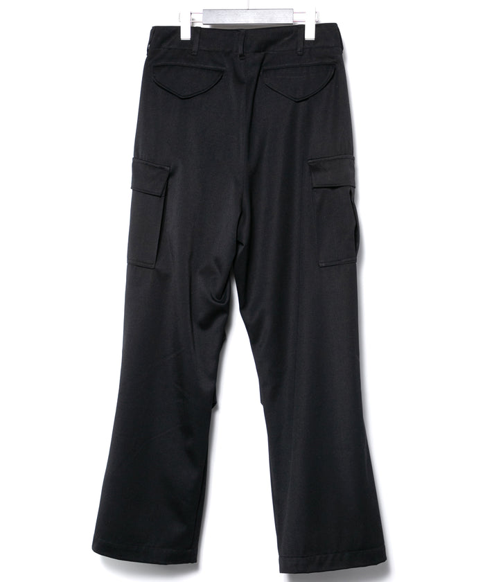 高密度 ウール ポリエチレン ウォッシャブル ツイル カーゴパンツ - BLACK
