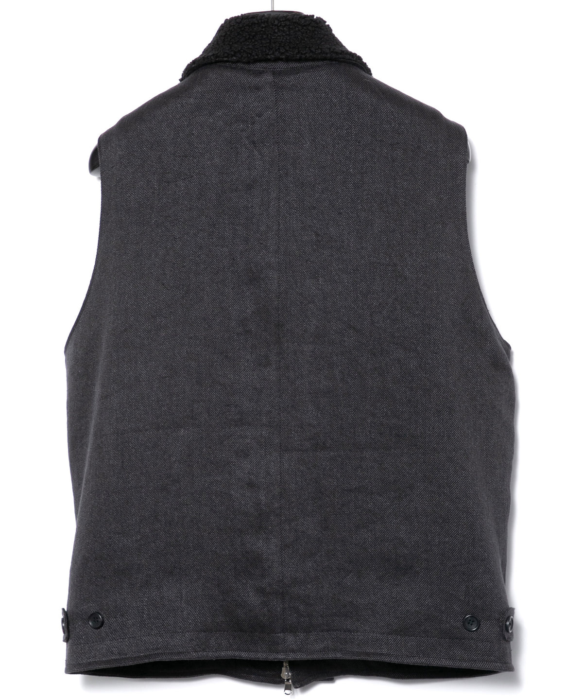 Sulfur Dyed Cotton Linen Washer Deck Vest - BLACK