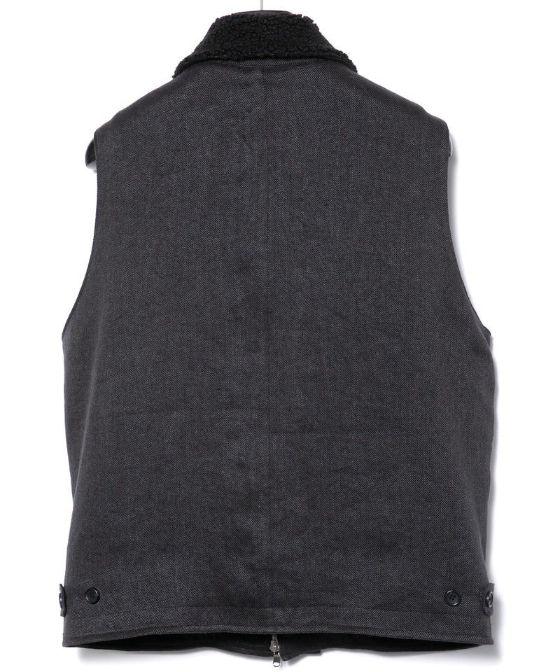 硫化染め コットンリネン ワッシャー デッキベスト - BLACK – STRUM 