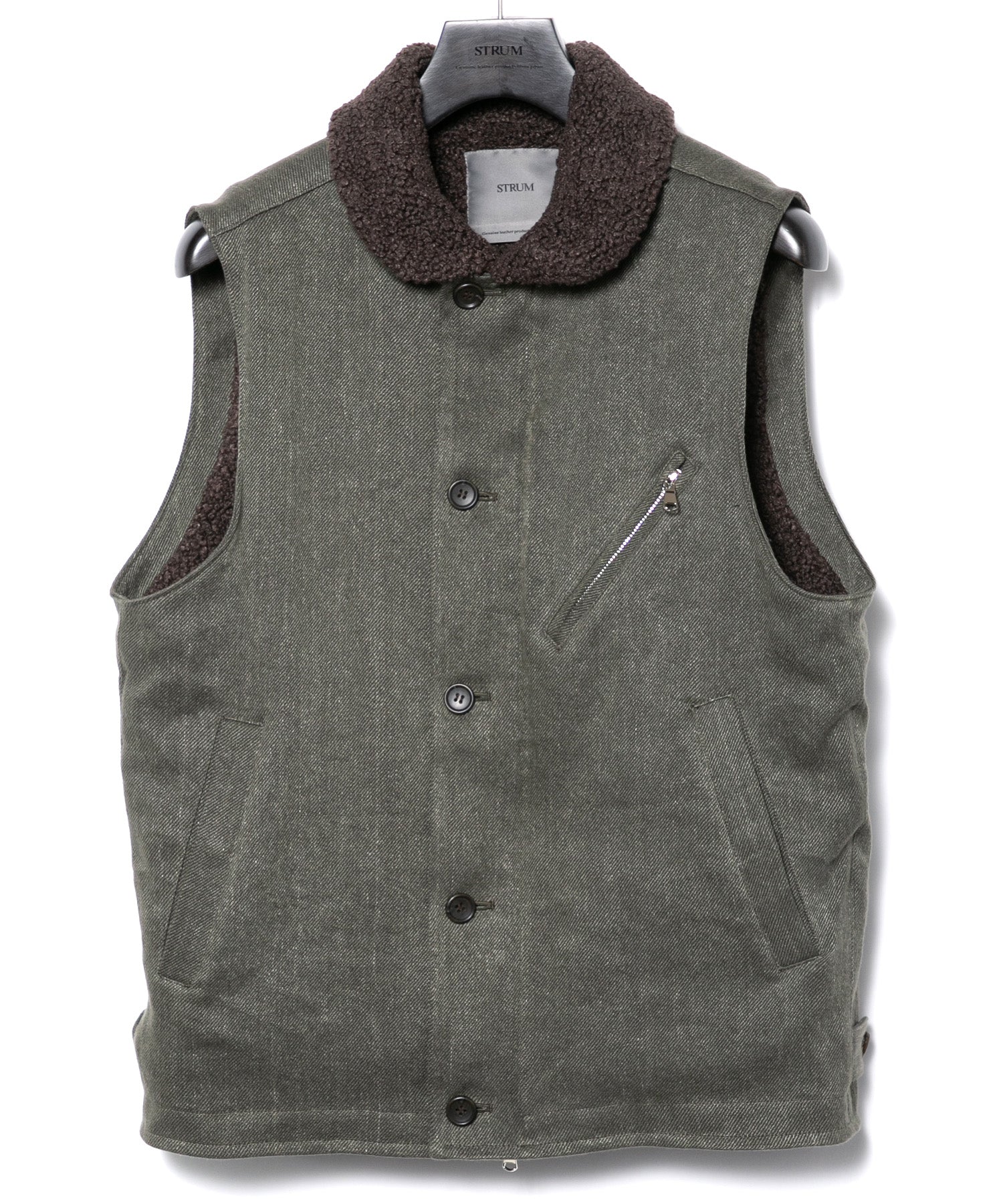 硫化染め コットンリネン ワッシャー デッキベスト - KHAKI – STRUM