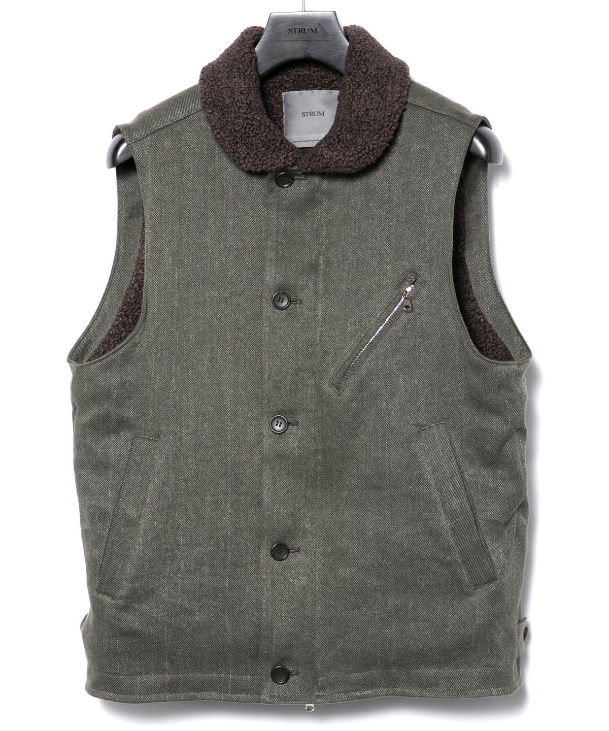 Sulfur Dyed Cotton Linen Washer Deck Vest - KHAKI