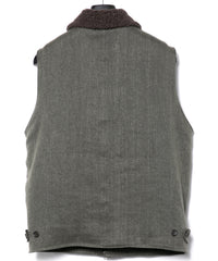 Sulfur Dyed Cotton Linen Washer Deck Vest - KHAKI