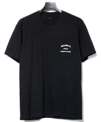 Natural Soft Cotton Chest Pocket Printed Crew Neck T-shirt (Just Fit) - BLACK