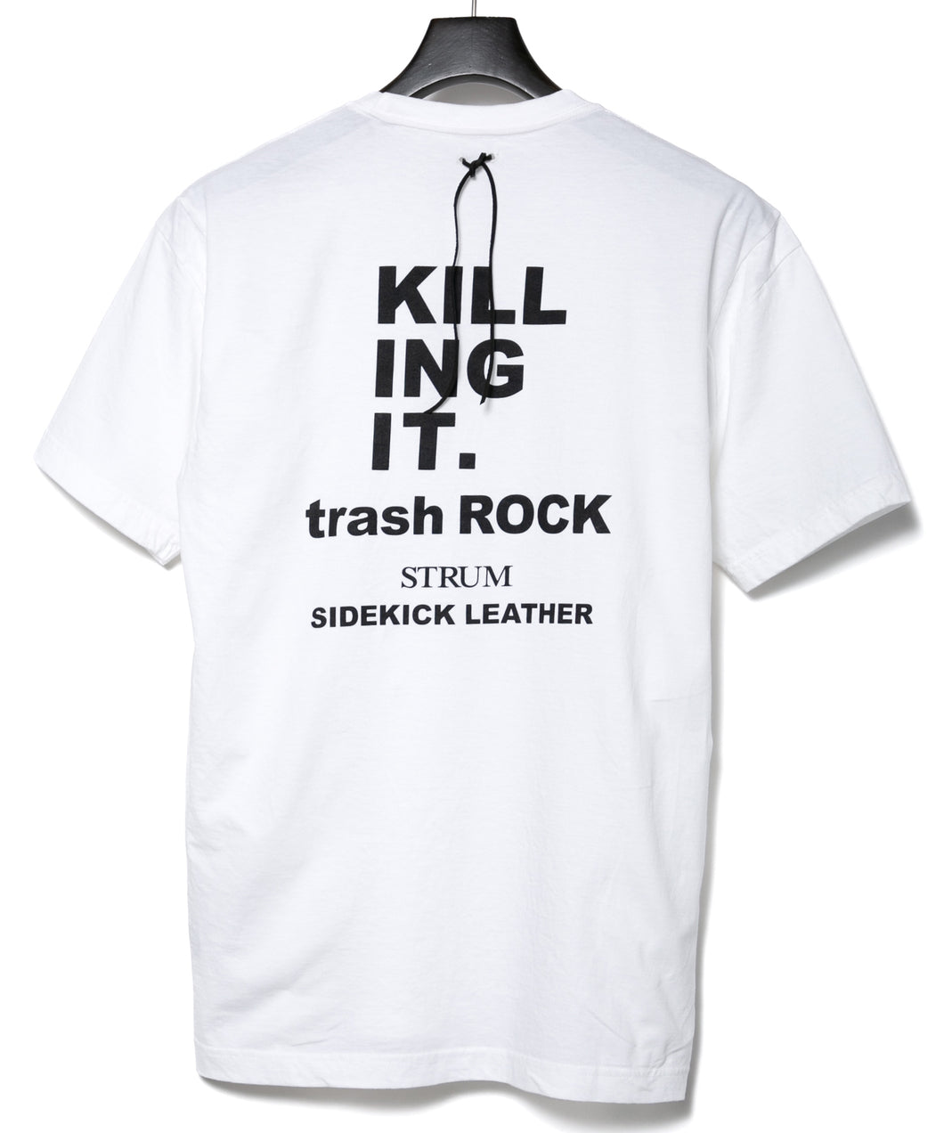 30/-ナチュラルソフト天竺 胸ポケット クルーネック プリントTシャツ（ジャストフィット） - WHITE
