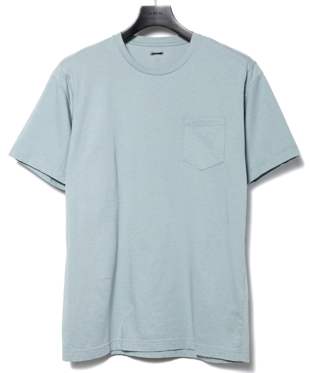 30/-ナチュラルソフト天竺 胸ポケット クルーネック Tシャツ（ジャストフィット） - GRAY GREEN
