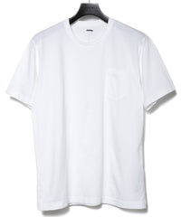 画像をギャラリービューアに読み込む, 30/-ナチュラルソフト天竺 胸ポケット クルーネック Tシャツ（ジャストフィット） - WHITE