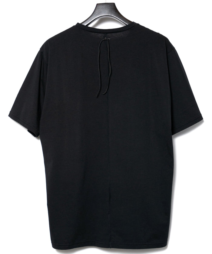 72/T オーガニックコットン 強撚 天竺 オーバーサイズ クルーネック Tシャツ  - BLACK