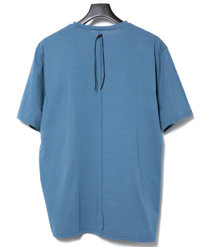 72/T オーガニックコットン 強撚 天竺 オーバーサイズ クルーネック Tシャツ  - GRAY BLUE