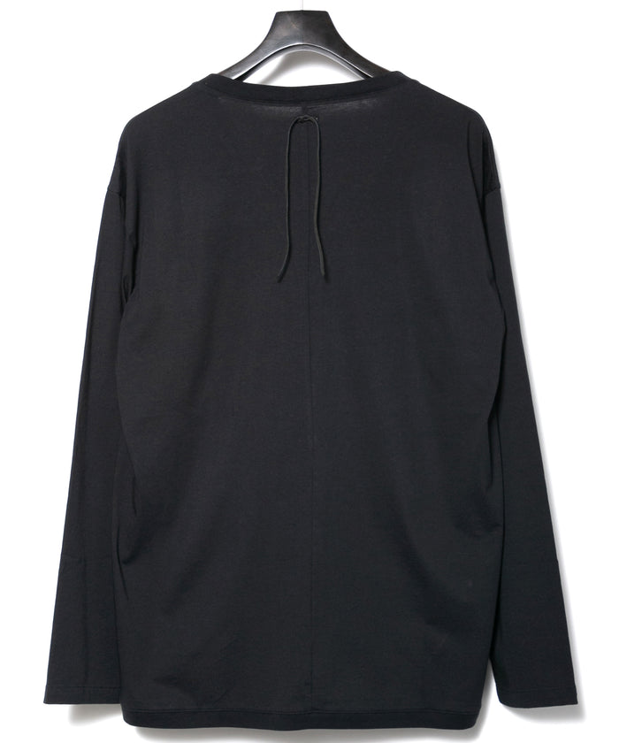 72/T オーガニックコットン 強撚 天竺 カーディガン - BLACK