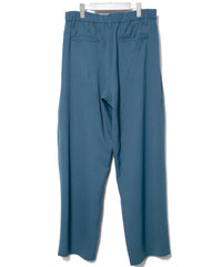 ポリエステル ストレッチ ツイル バレルワイドパンツ - BLUE GREEN