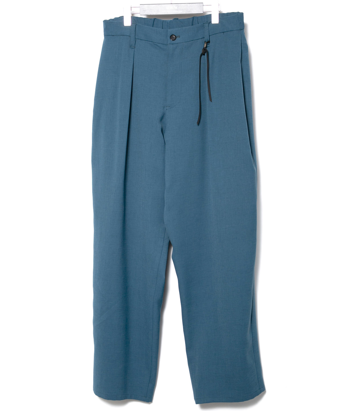 ポリエステル ストレッチ ツイル バレルワイドパンツ - BLUE GREEN