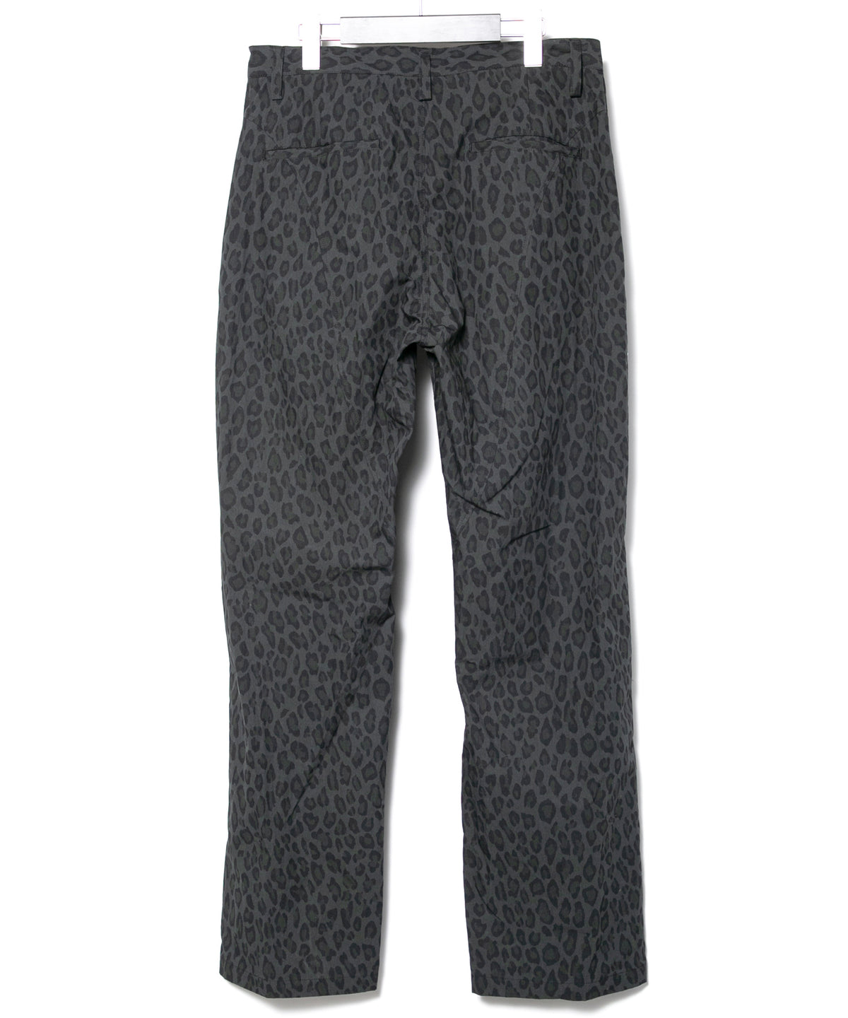 コットン ナイロン豹柄プリント テーパード ワイドパンツ - GRAY